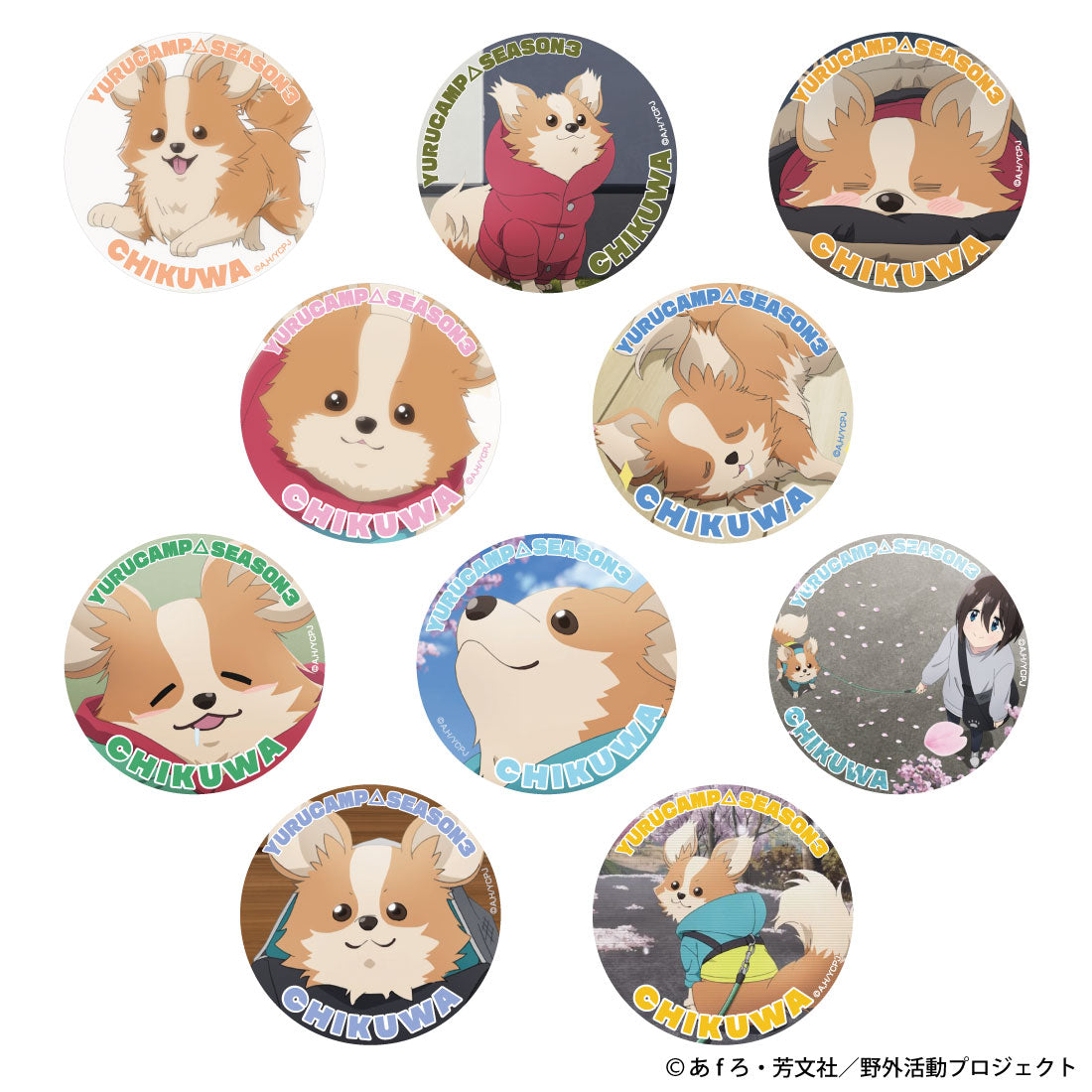 ✨大量まとめ売り‼️10セット組　缶バッジ＆タオルセット　ゆるキャン△✨ ✨大量まとめ売り‼️10セット組 缶バッジ＆タオルセット ゆる